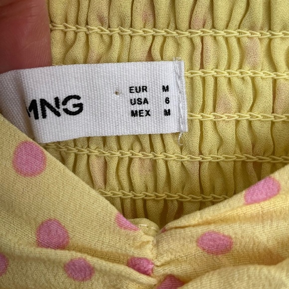 Mango Yellow Polka Dot Women's slip mini dress size medium - Picture 5 of 5